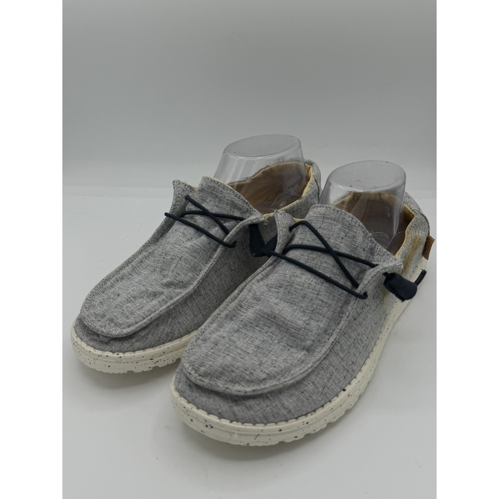 HEY DUDE Women's "Wendy" Chambray White/Blue Slip On Shoes Size 9
